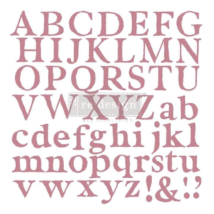 Redesign with Prima 12 x12 Clear Cling Decor Stamp - Alpha