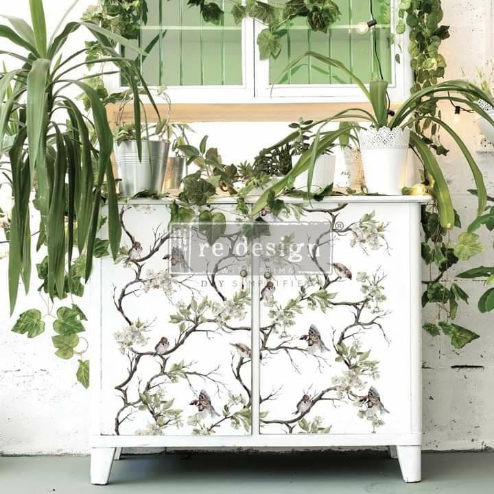 Rub on Furniture Transfer, Furniture Decal, Redesign with Prima, Blossom Flight 25" x34" Same Day Shipping