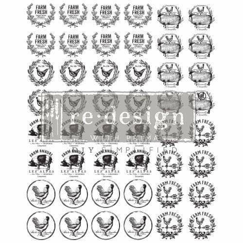 Rub on Knob Transfer, Furnitue Knob Decal, Redesign with Prima, Farmhouse Delight 9"×11"