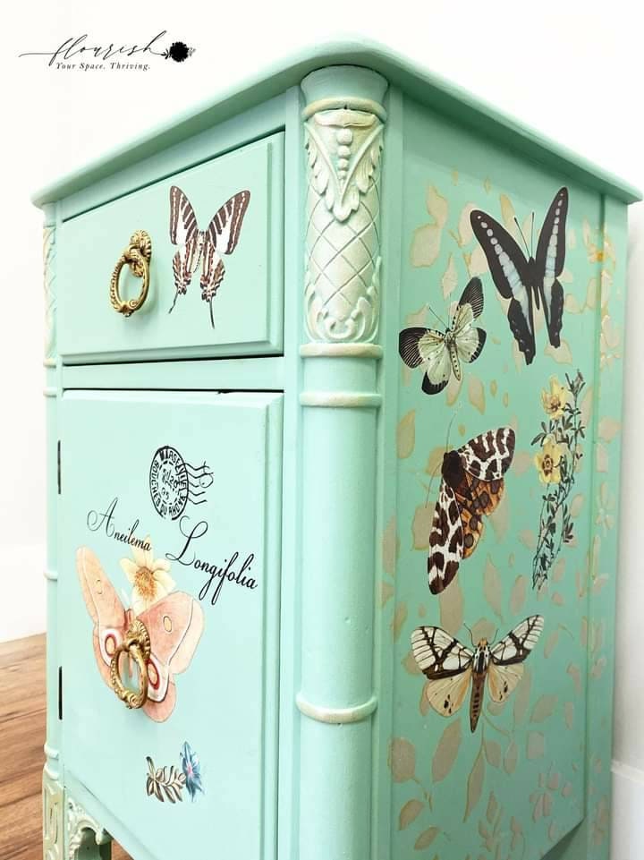 Rub on Furniture Transfer, Furniture Decal, Redesign with Prima, Butterfly Dance 24" x35"