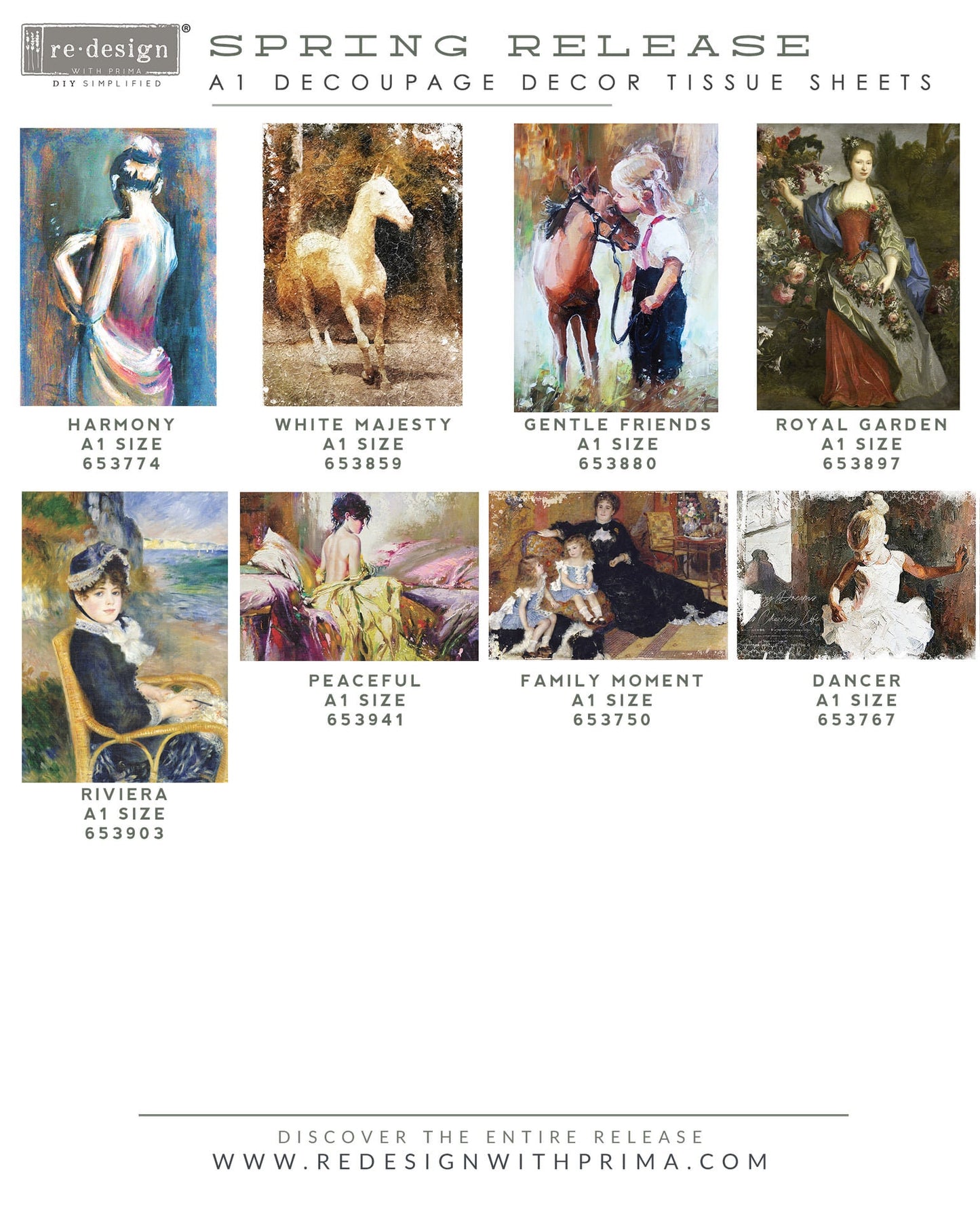 New! Redesign with Prima A1 Decoupage Rice Fine Art Decor Paper White Majesty 23.4"x33.1"