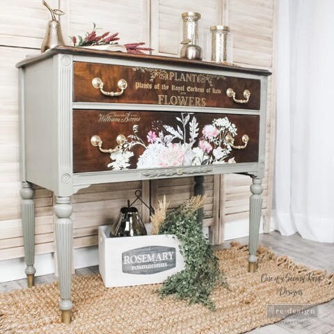 New! Rub on French Furniture Transfer, Furniture Decal, Redesign with Prima, Botanical Magazine 24" x 35"