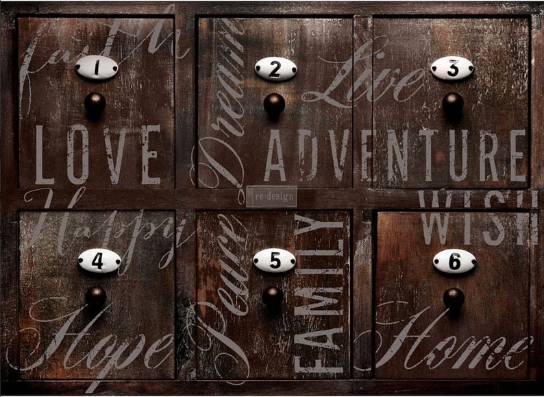 Rub on Furniture Transfer, Furniture Decal, Redesign with Prima, Words to Live By 22" x30"