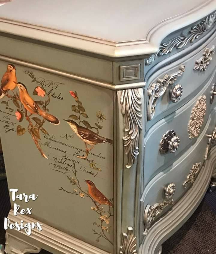 Rub on Furniture Transfer, Furniture Decal, Redesign with Prima, Postal Birds 24" x35"