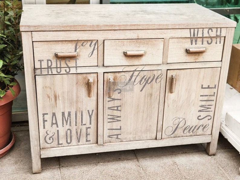 Rub on Furniture Transfer, Furniture Decal, Redesign with Prima, Words to Live By 22" x30"