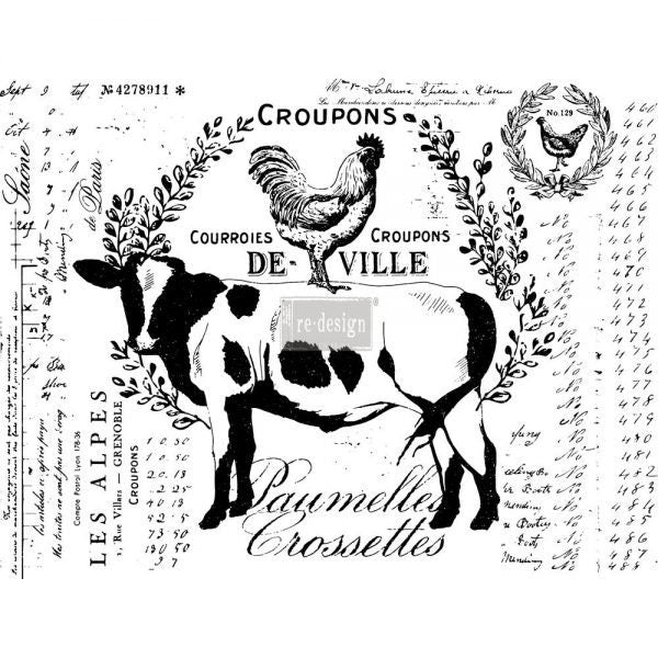Rub on Furniture Transfer, Farmhouse Decal, Redesign with Prima, Farm Delights 24" x35"
