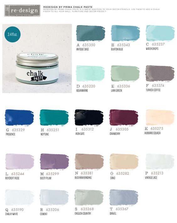 Chalk Paste - BLUE BOAR - Re-Design with Prima - for Stenciling Silk Screening and More