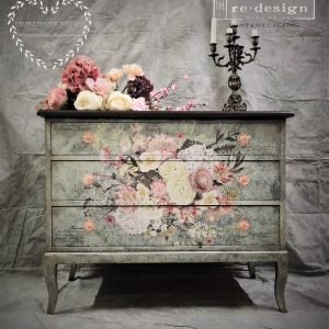Rub on Floral Furniture Transfer, Furniture Decal, Redesign with Prima , Life In Full Bloom 24" x35"