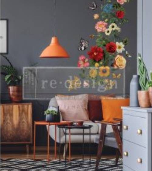 Rub on Furniture Transfer, Flower Furniture Decal, Maisie & Willow - Redesign with Prima, Majestic Garden 17" x24"