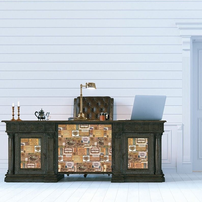 Rub on Furniture Transfer, Furniture Decal, Redesign with Prima, Vintage Cigar Box 22" x32"