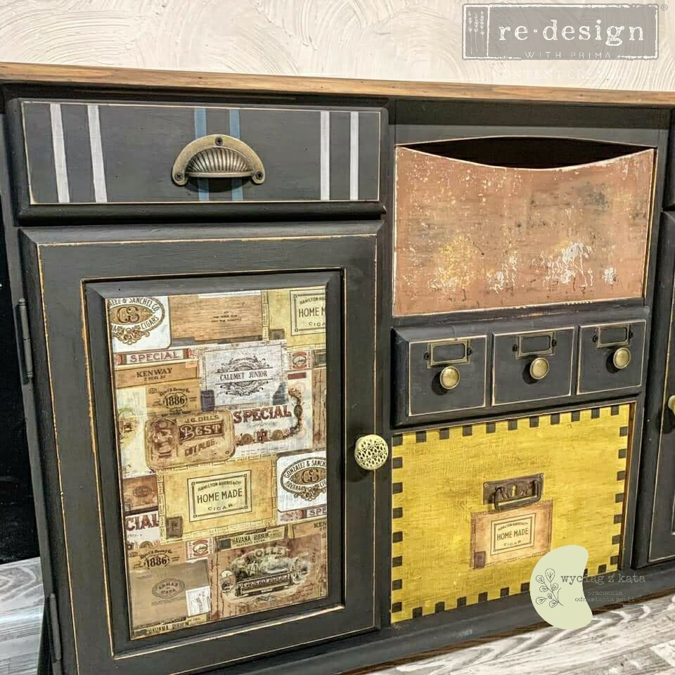 Rub on Furniture Transfer, Furniture Decal, Redesign with Prima, Vintage Cigar Box 22" x32"