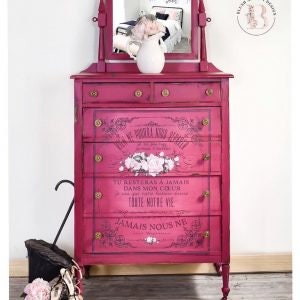 Rub on French Furniture Transfer, Paris Floral Furniture Decal, Redesign with Prima, My Heart 24" x 35"
