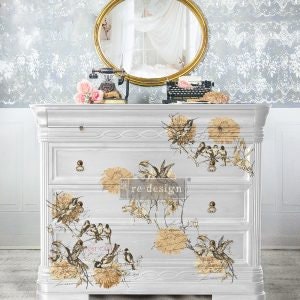 New! Rub on Furniture Transfer, Furniture Decal, Redesign with Prima Floral , Vintage Rustic 24" x35"