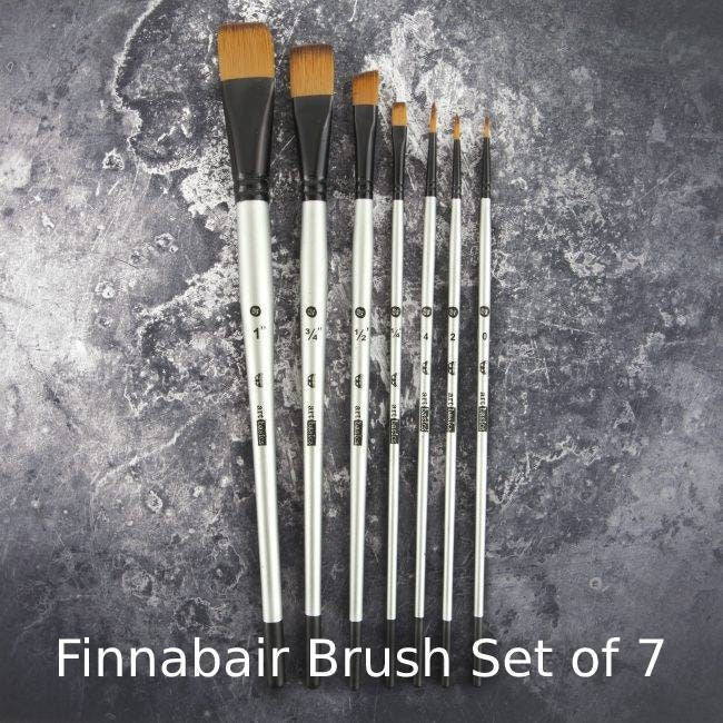 Finnabair - Art basics - 7 Piece Artists Brush Set - Soft Synthetic Art/Detail Brushes - Prima Marketing Inc.