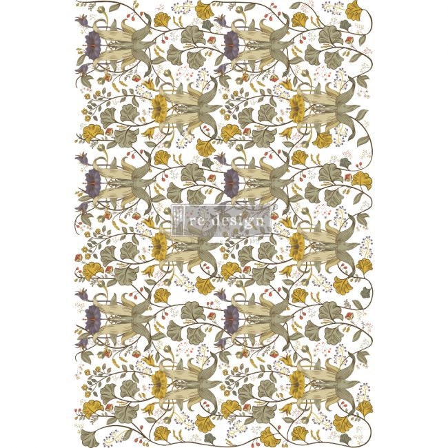 New! Rub on Furniture Transfer, Furniture Decal, Redesign with Prima Floral , ANTONIA 24" x35"