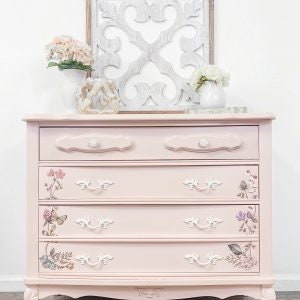 Rub on Furniture Transfer, Flower Furniture Decal, Redesign with Prima, DELICATE FLEUR 24" x35"