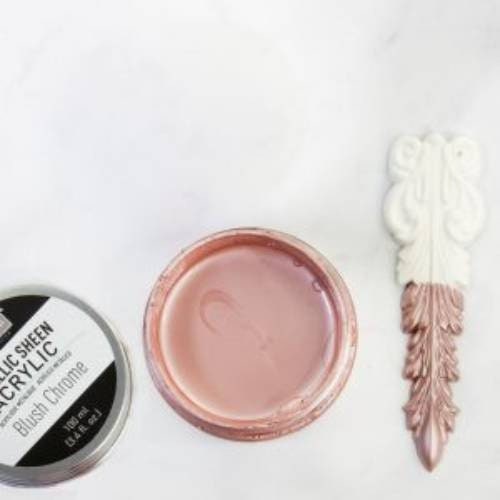 New! Metallic Sheen Acrylic Paint - BLUSH CHROME- Re-Design with Prima - for Furniture, Decor, Art Stenciling Silk Screening and More