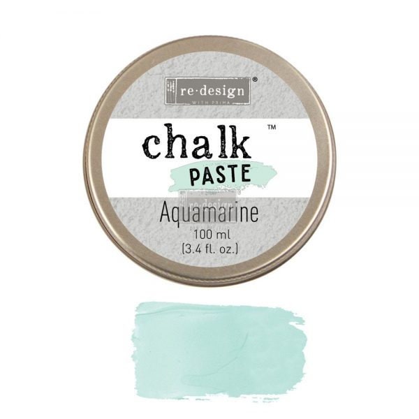 Chalk Paste - AQUAMARINE - Re-Design with Prima - for Stenciling Silk Screening and More 3.4 fl. oz.