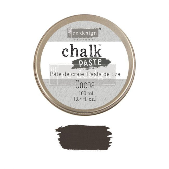 Chalk Paste - COCOA- Re-Design with Prima - for Stenciling Silk Screening and More 3.4 fl. oz.