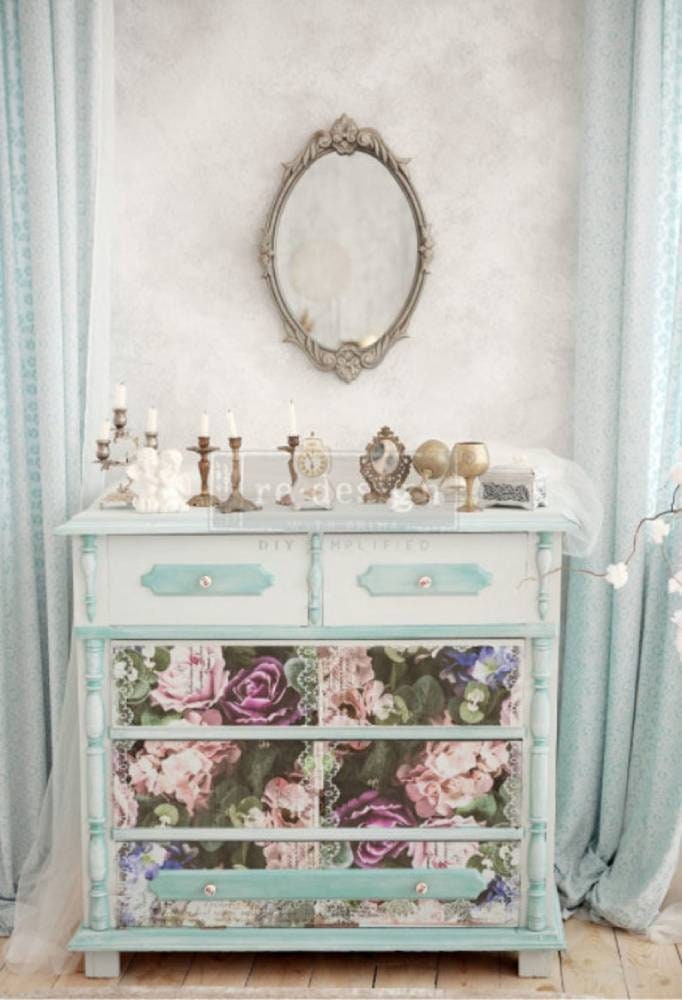 Redesign with Prima - Decoupage Decor Tissue Paper - DARK LACE FLORAL 19"x30"