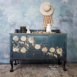 New! Rub on Furniture Transfer, Furniture Decal, Redesign with Prima Floral , Vintage Rustic 24" x35"