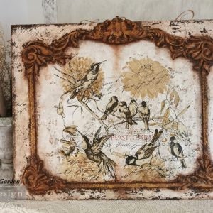 New! Rub on Furniture Transfer, Furniture Decal, Redesign with Prima Floral , Vintage Rustic 24" x35"