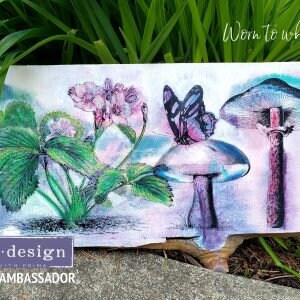 Rub on Mushroom Furniture Transfer, Furniture Decal, Redesign with Prima, Fungi Forest 24" x 35.3"