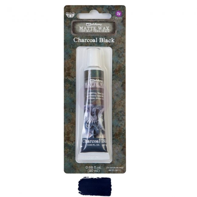Art Alchemy Matte Wax by Finnabair - Charcoal Black Wax - Matte Decor Wax for Furniture - CHARCOAL BLACK