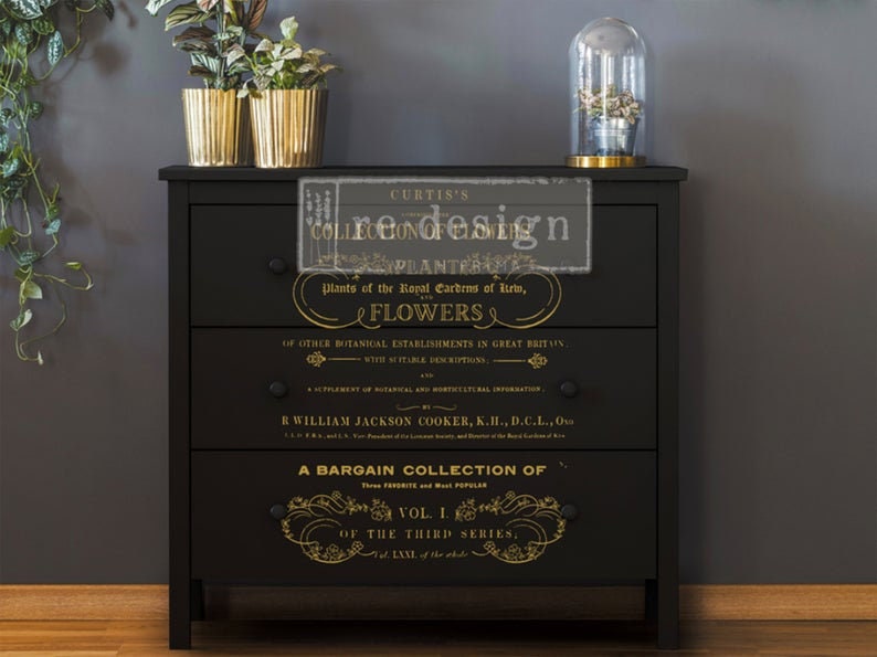 Rub on French Furniture Transfer, Furniture Decal, Redesign with Prima, Flower Collector 23.4" x 34"