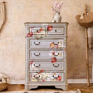 NEW! Rub on Furniture Transfer, Furniture Decal, Redesign with Prima, PRETTY In PEACH 24" x35"