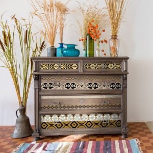 NEW! Rub on Furniture Transfer, Furniture Decal, Redesign with Prima, EXOTIC BORDERS - 24" x35"