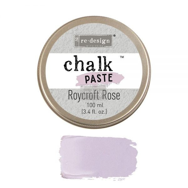 Chalk Paste - ROYCROFT ROSE - Re-Design with Prima - for Stenciling Silk Screening and More 3.4 fl. oz.