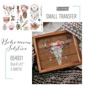 New! - BOHEMIAN SOLSTICE - Redesign with Prima - Rub on Small Transfer for furniture or flower decal 18" x 12"