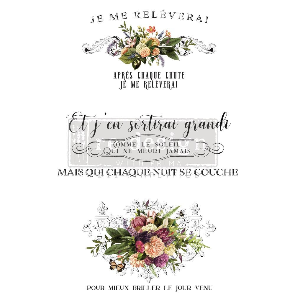 NEW! Rub on Furniture Transfer, Furniture Decal, Redesign with Prima, BEAUTIFUL SUNSHINE - 24" x35"