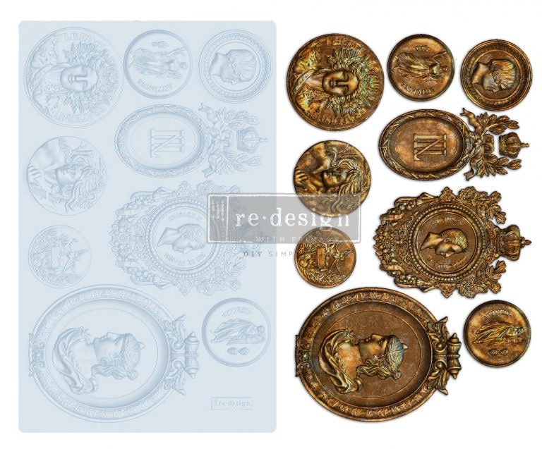Silicone Mold - ANCIENT FINDINGS - Redesign with Prima - Medallion Mould 5"x8" Mould