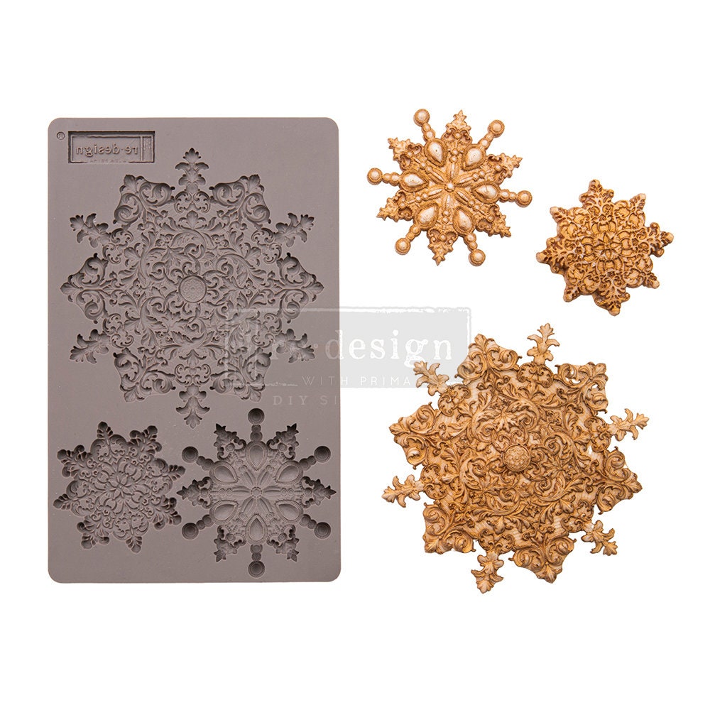 NEW! SNOWFLAKE JEWELS - Holiday Silicone Mold - Redesign With Prima Mould - 5"x8"