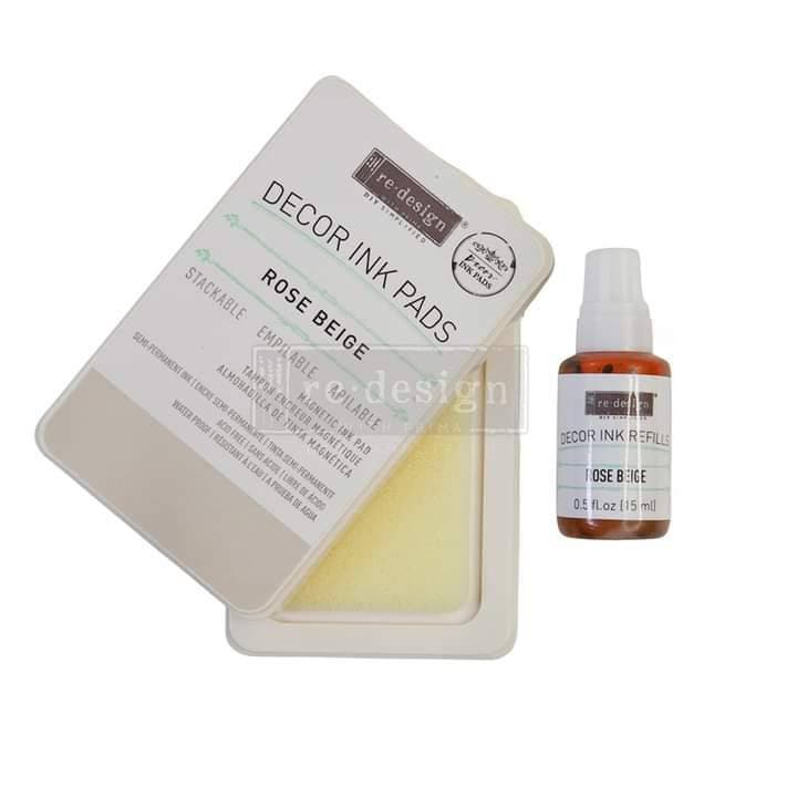 NEW! Redesign with Prima - Rose Beige - Ink Pad - 10ml Bottle Plus Dry Ink Pad