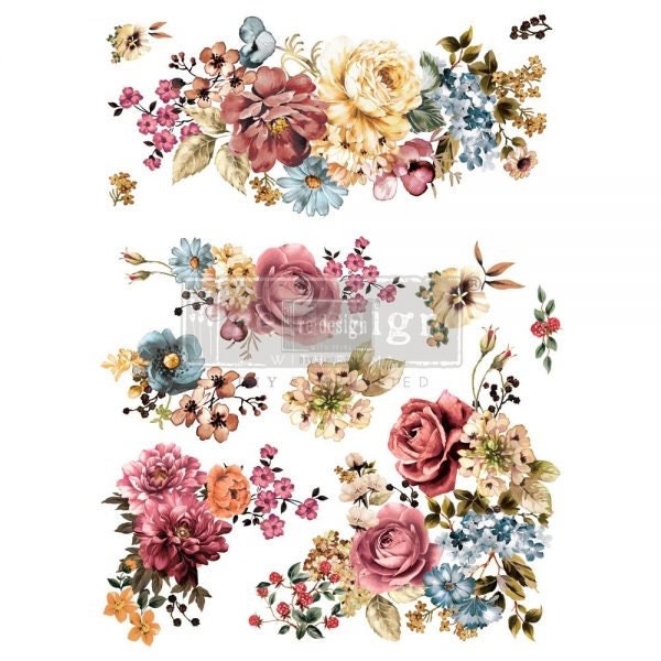 Rub on Furniture Transfer, Furniture Decal, Redesign with Prima, RUBY ROSE 22" x30"