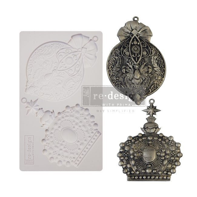 VICTORIAN ADORNMENTS - Holiday Silicone Mold - Redesign With Prima ORNAMENT Mould - 5"x8"