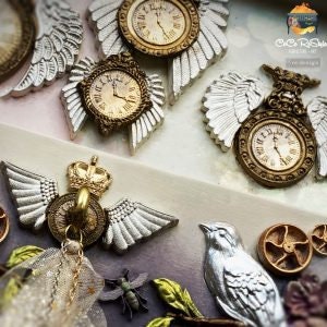 Silicone Mold - ELISIAN CLOCKWORKS - Redesign with Prima - Clock Face Mould 5"x8" Mould