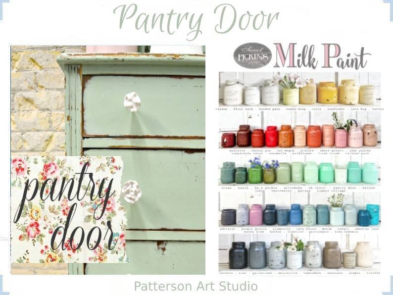 Sweet Pickins Milk Paint - Mid toned Vintage Green - PANTRY DOOR
