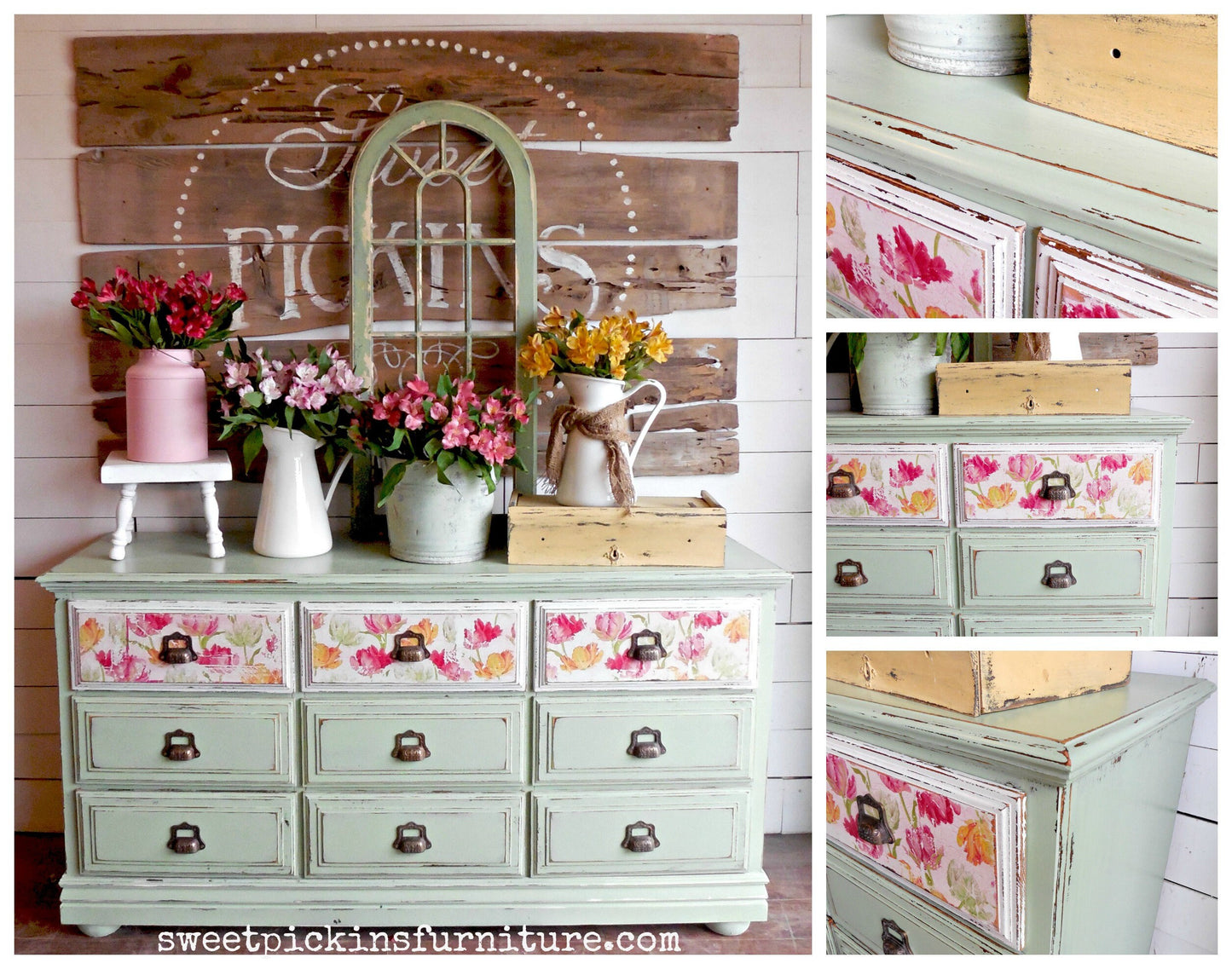Sweet Pickins Milk Paint - Mid toned Vintage Green - PANTRY DOOR