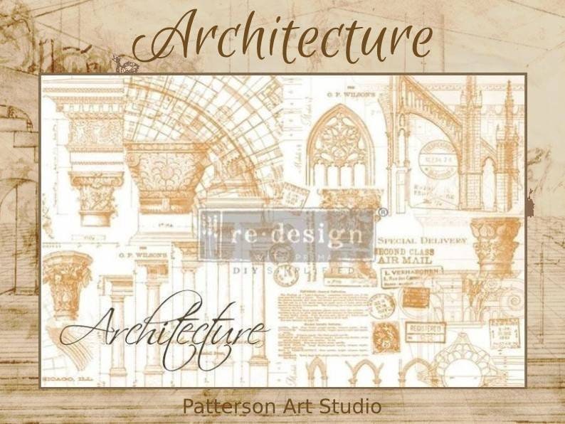 ARCHITECTURE -Rub on Furniture Transfer, Decal By Redesign with Prima, 47" x34.2"