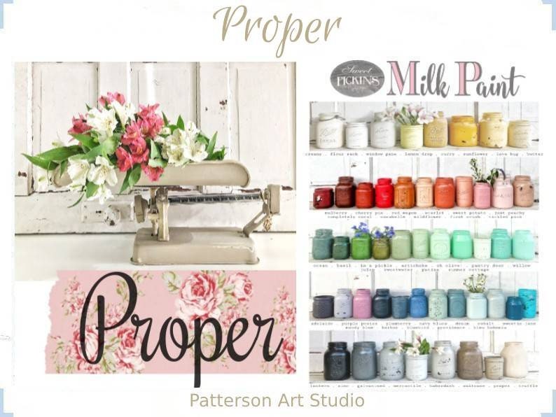 Sweet Pickins Milk Paint -A Neutral Taupe Mushroom Mocha Putty color - PROPER