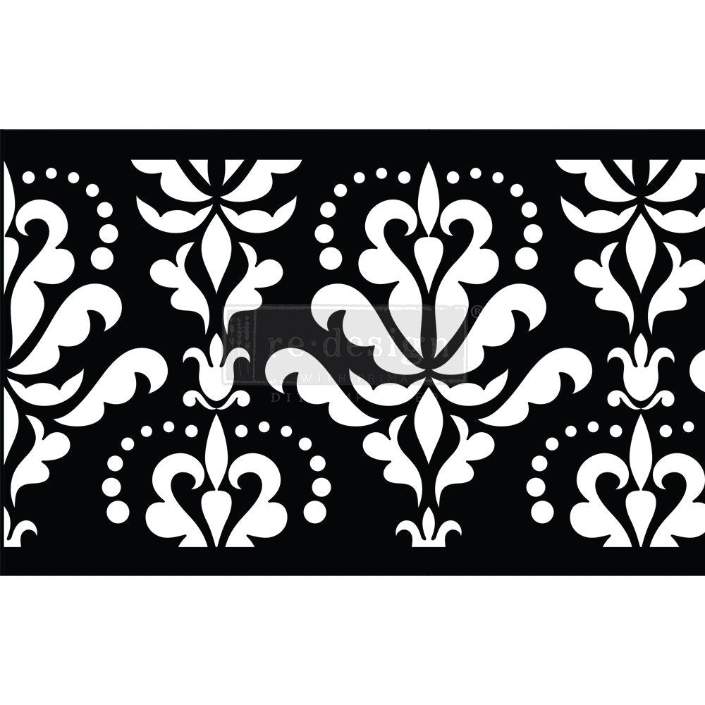 NEW! DAMASK FLOURISH Redesign with Prima - Reusable Furniture Stick and Style Decor Stencil Roll - 7" x 5 Yardss