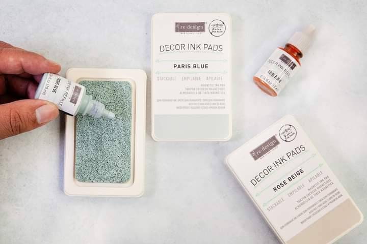 NEW! Redesign with Prima - PARIS BLUE - Ink Pad - 10ml Bottle Plus Dry Ink Pad
