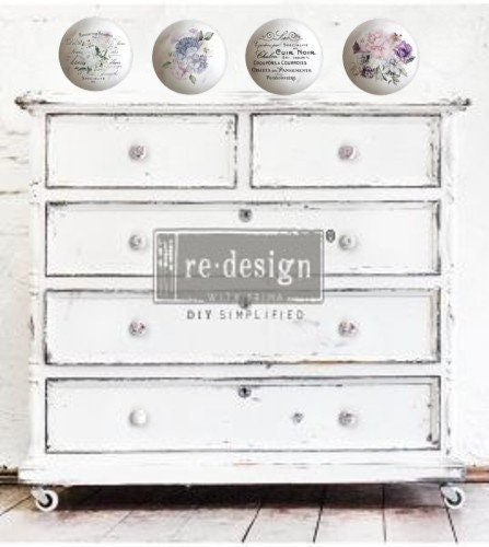 PARIS COTTAGE - Rub on Knob Transfer, Furnitue Knob Decal, Redesign with Prima, 8.5"×10.5"