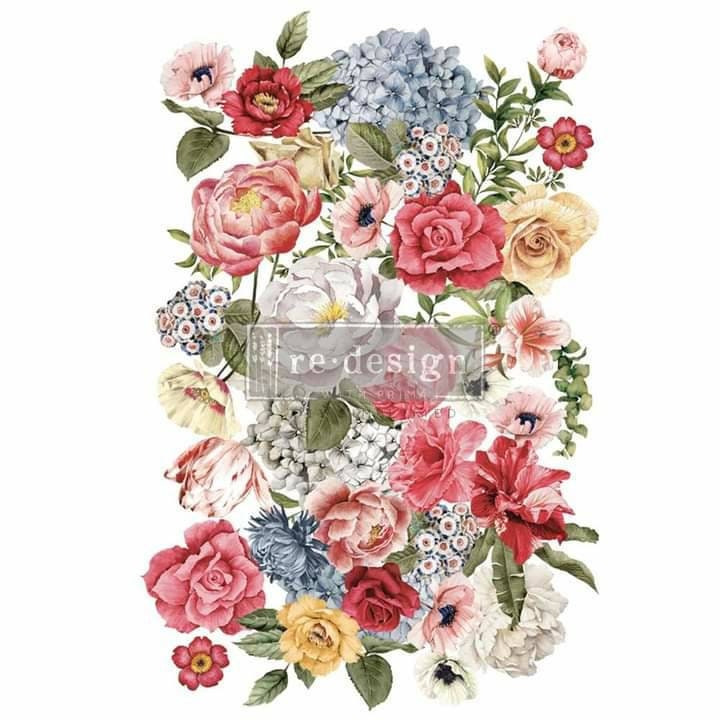 Rub on Furniture Transfer, Furniture Decal, Redesign with Prima, Wondrous Floral ll 24" x35" Same day Shipping