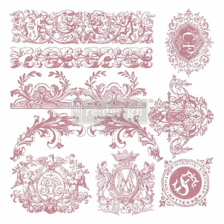 Redesign with Prima 12 x12 Clear Cling Decor Stamp - Chateau De Saverne