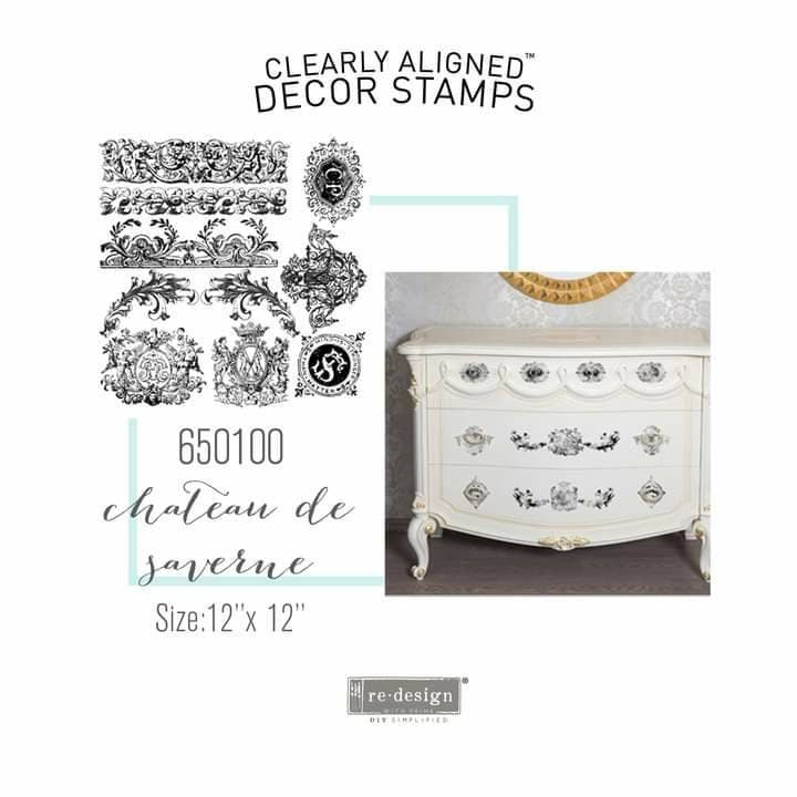 Redesign with Prima 12 x12 Clear Cling Decor Stamp - Chateau De Saverne